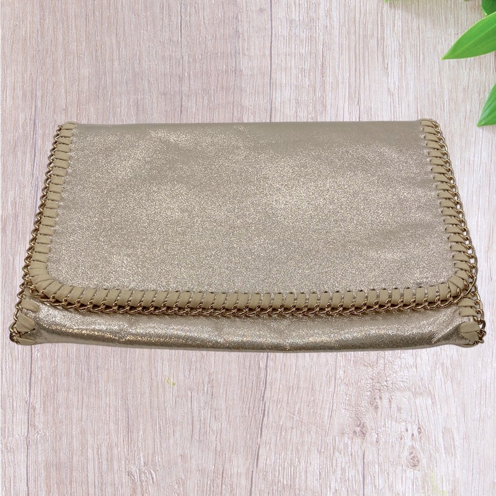 Clutch Evening Bag Champagne + Gold Phase3 by Nordstrom NWT